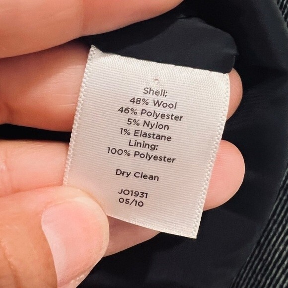 Talbots Black & White Striped Wool Blend Jackie Fit Pleated Peacoat/Jacket Sz 10 - Picture 12 of 12